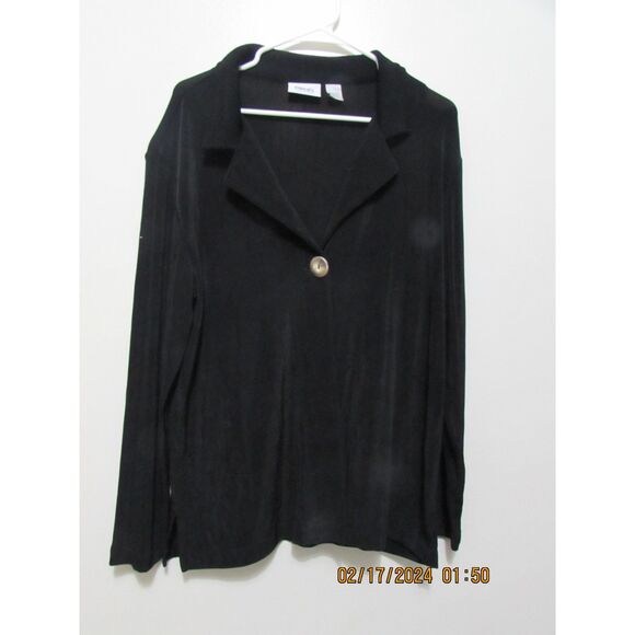 Chico's Sweaters - CHICO'S TRAVELERS SIZE 3 (XL) 16 BLACK COLLAR JACKET SWEATER NON-WRINKLE VACA